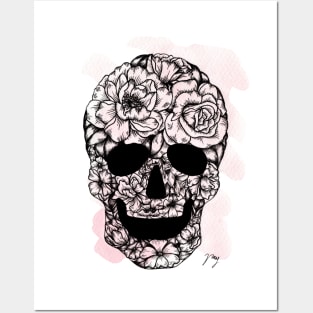 Floral Skull Posters and Art